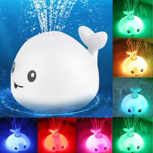 Baby Whale Water Spray Bath Toy with LED Lights