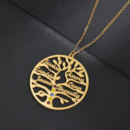 Personalized Family Tree Name Necklace | Custom Names | Gift for Mom