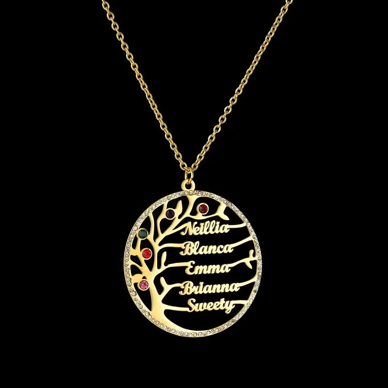 Personalized Family Tree Name Necklace | Custom Names | Gift for Mom