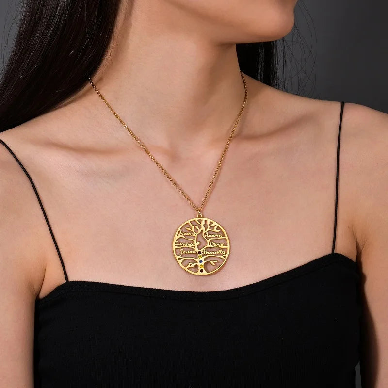 Personalized Family Tree Name Necklace | Custom Names | Gift for Mom
