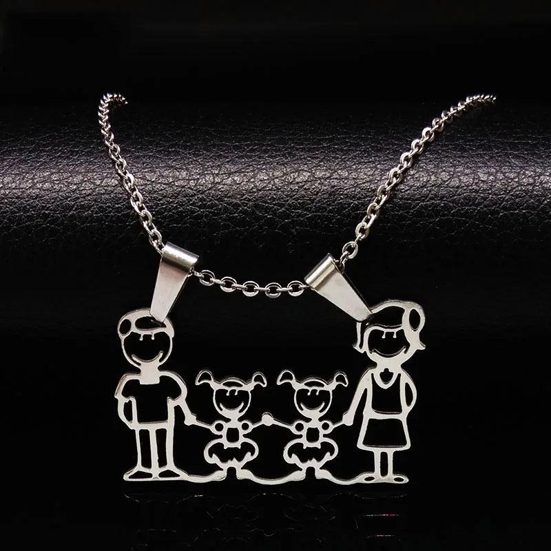 Mama Family Stainless Steel Necklace