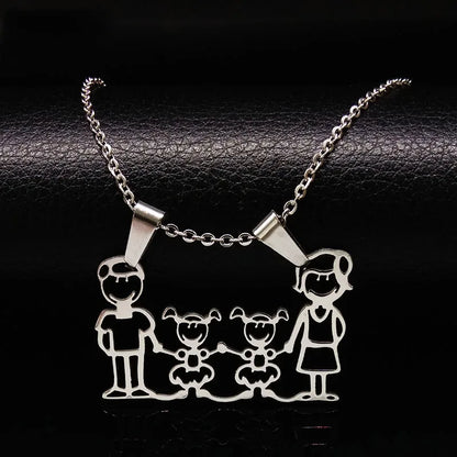 Mama Family Stainless Steel Necklace