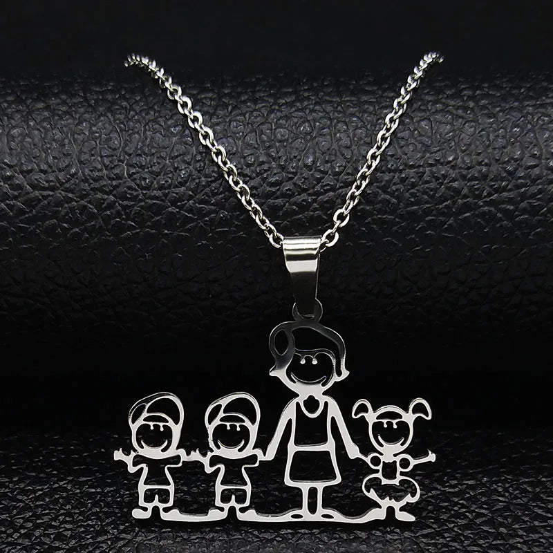 Mama Family Stainless Steel Necklace