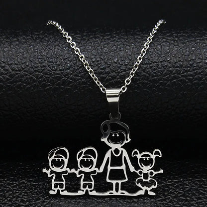 Mama Family Stainless Steel Necklace