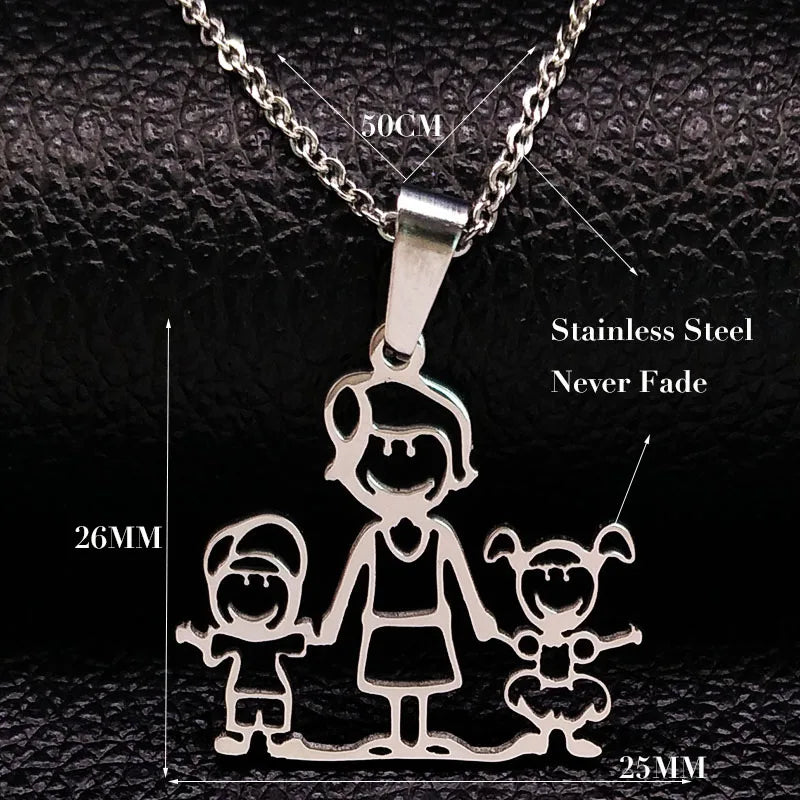 Mama Family Stainless Steel Necklace
