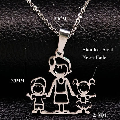 Mama Family Stainless Steel Necklace