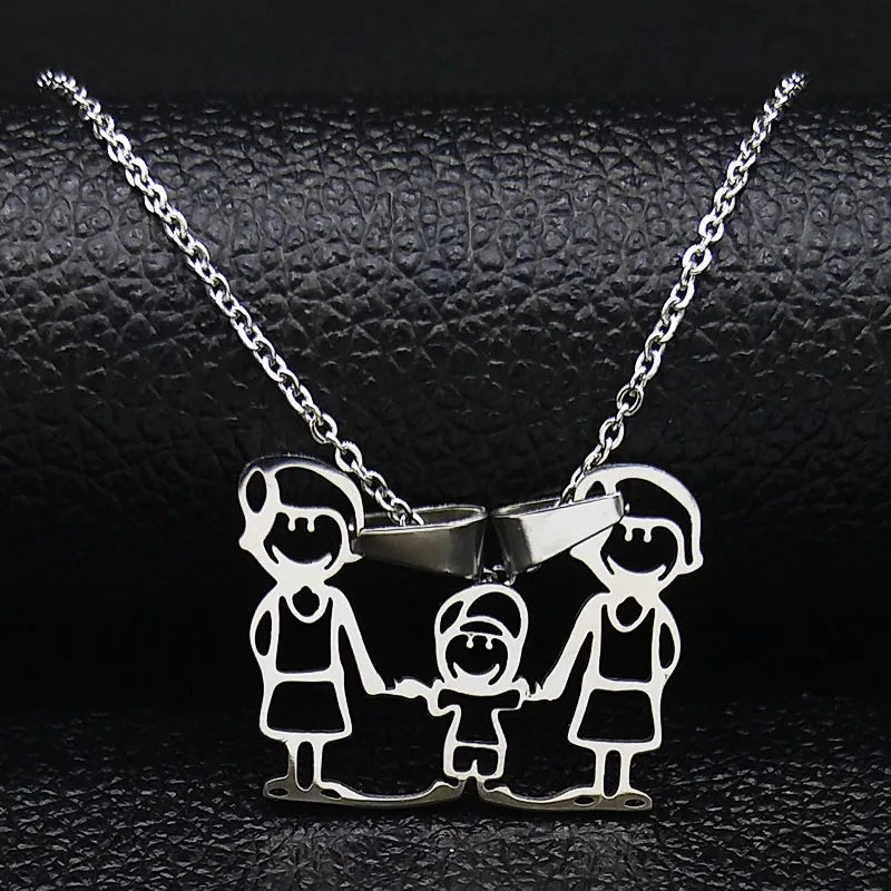Mama Family Stainless Steel Necklace