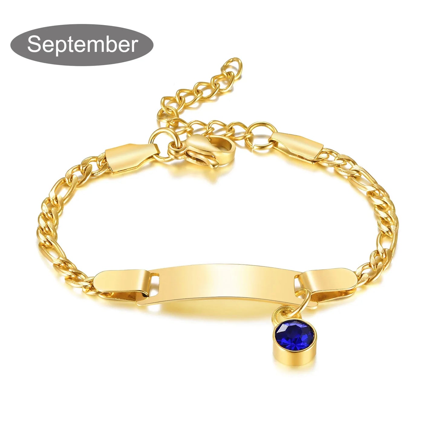 Personalized Birthstone Charm Bracelet – Custom Name & Birthstone Gift for Mom