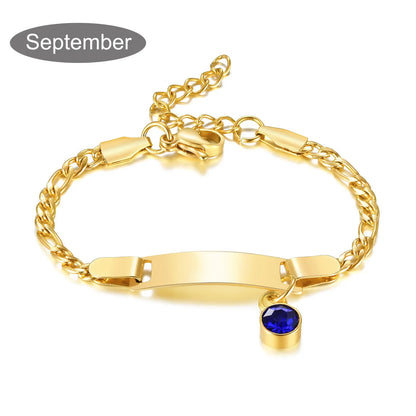 Personalized Birthstone Charm Bracelet – Custom Name & Birthstone Gift for Mom