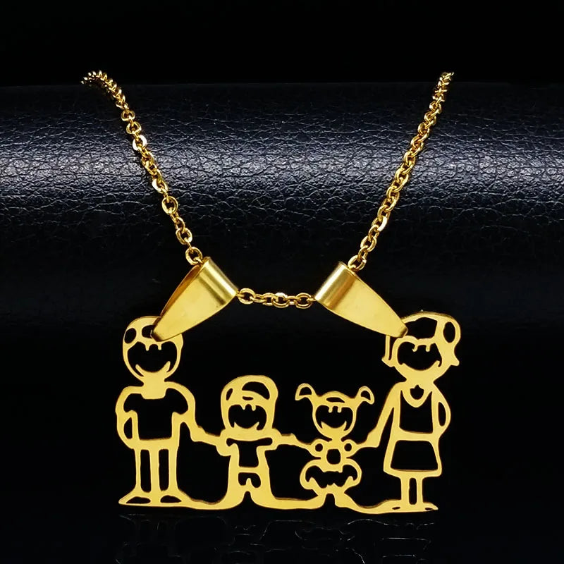 Mama Family Stainless Steel Necklace