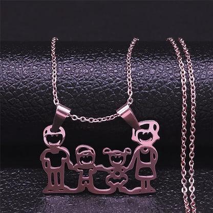 Mama Family Stainless Steel Necklace