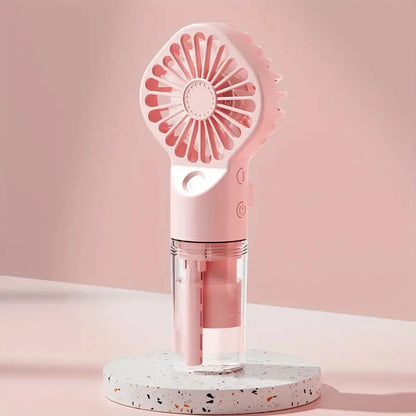 Handheld Misting Fan with Spray - Rechargeable Portable Mini Cooling Fan for Home, Office & Travel