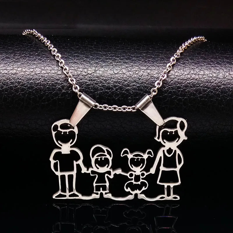 Mama Family Stainless Steel Necklace