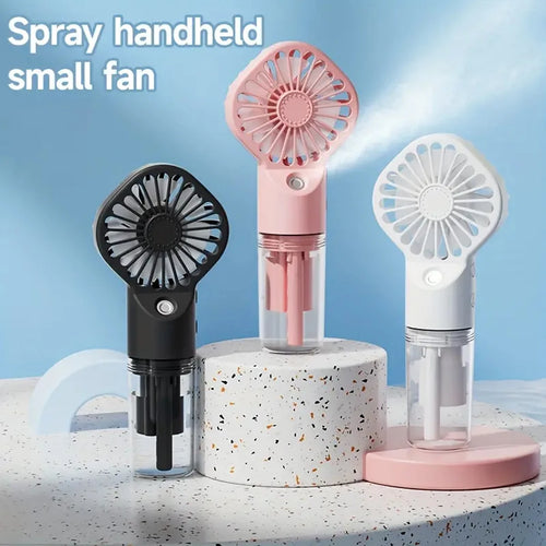 Handheld Misting Fan with Spray - Rechargeable Portable Mini Cooling Fan for Home, Office & Travel