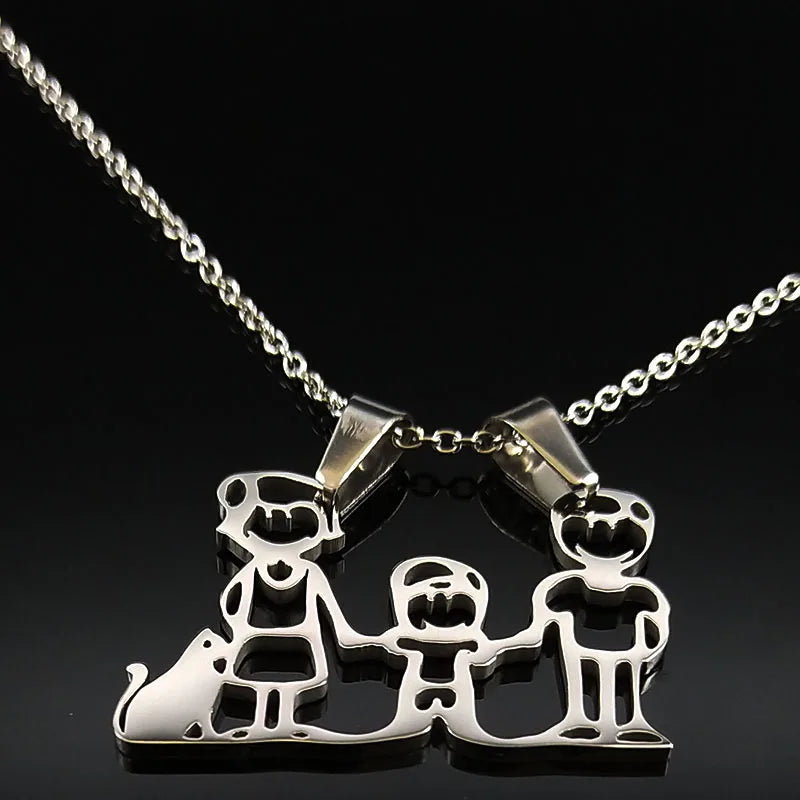 Mama Family Stainless Steel Necklace