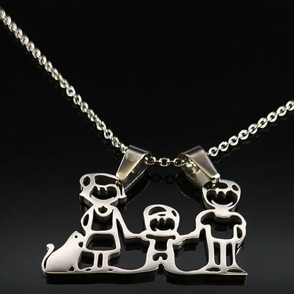 Mama Family Stainless Steel Necklace