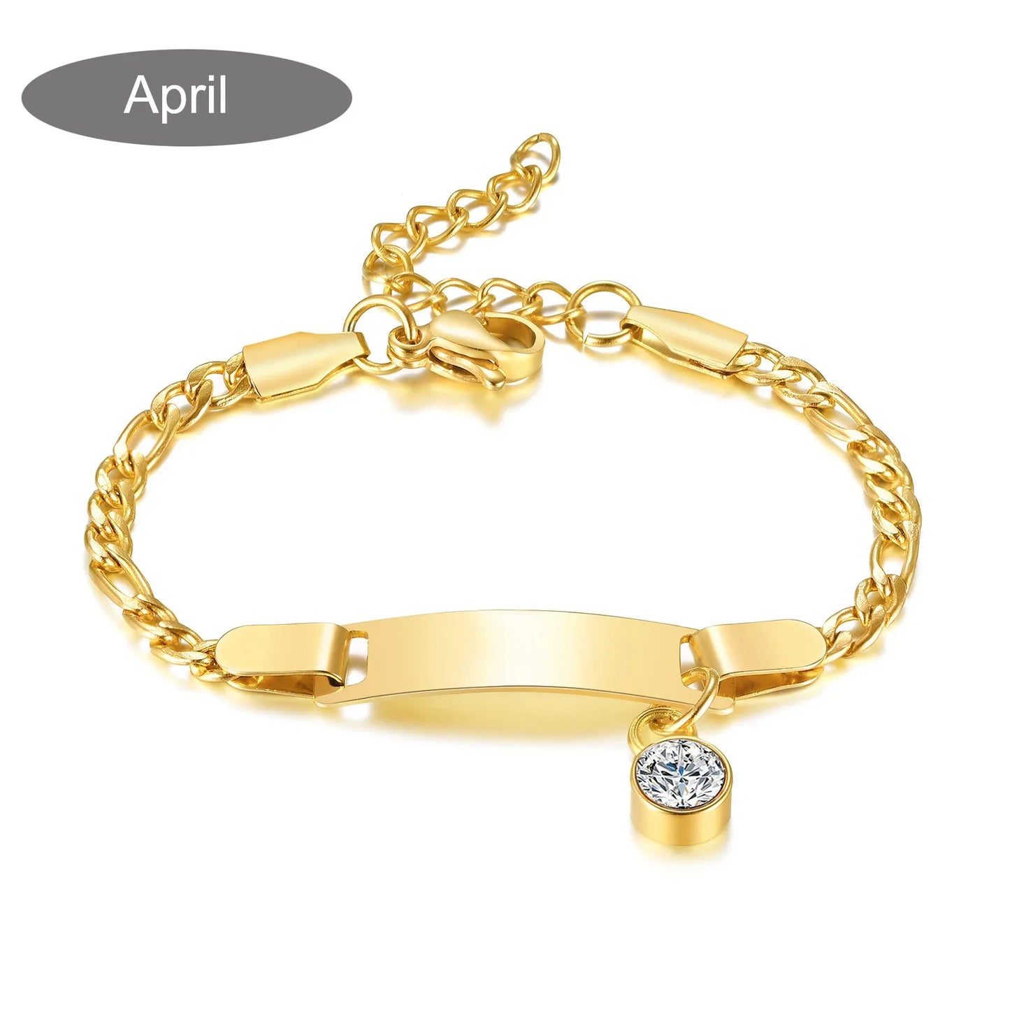 Personalized Birthstone Charm Bracelet – Custom Name & Birthstone Gift for Mom