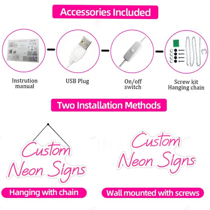 Custom LED Neon Name Sign - Personalized Light for Bedroom, Kids Room & Wall Decor