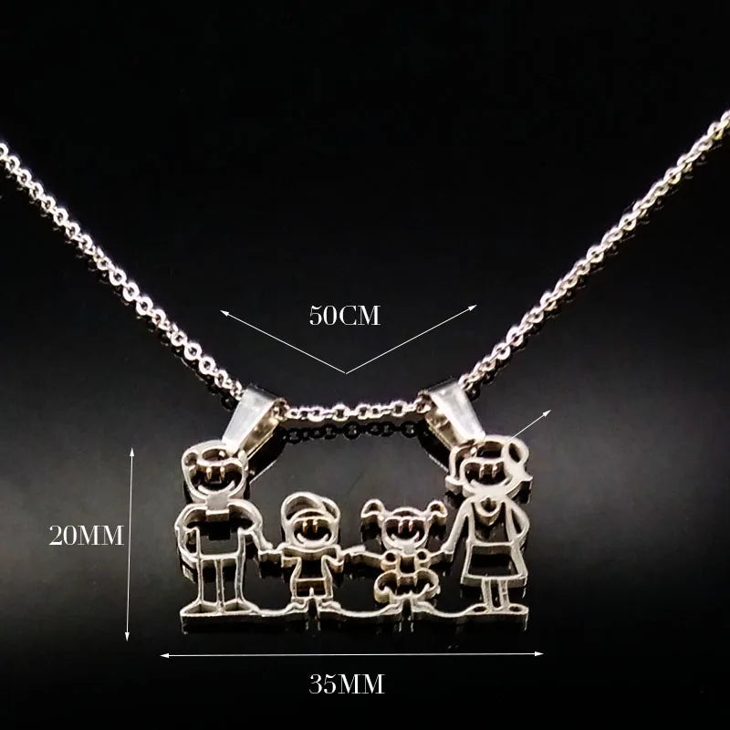 Mama Family Stainless Steel Necklace