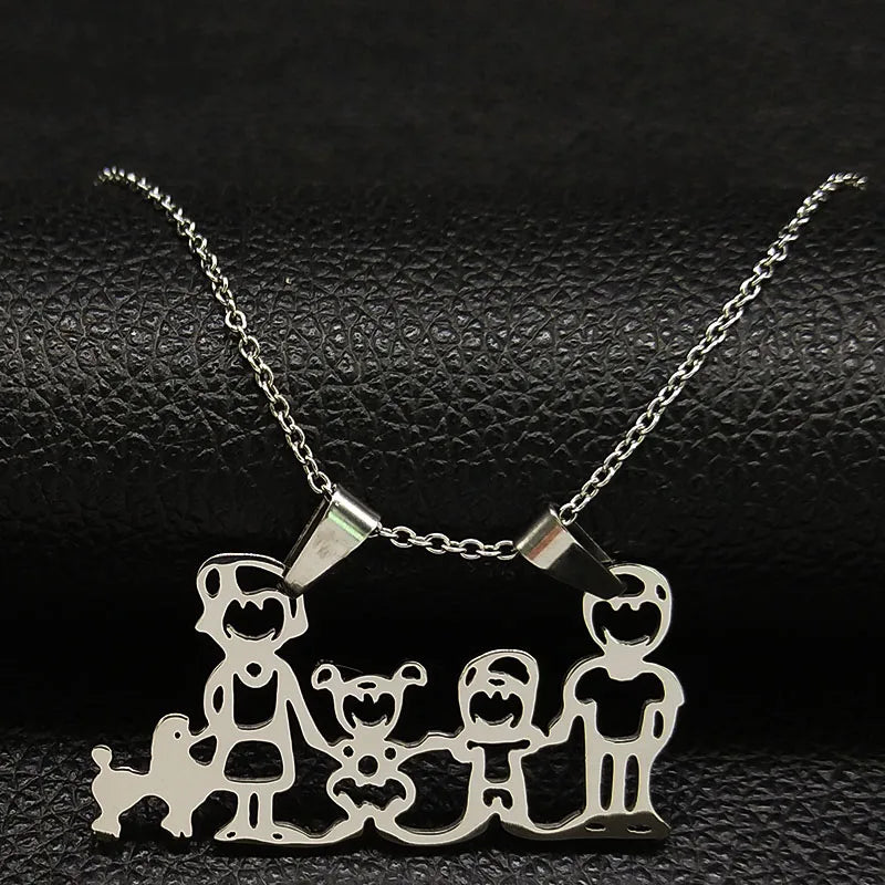 Mama Family Stainless Steel Necklace