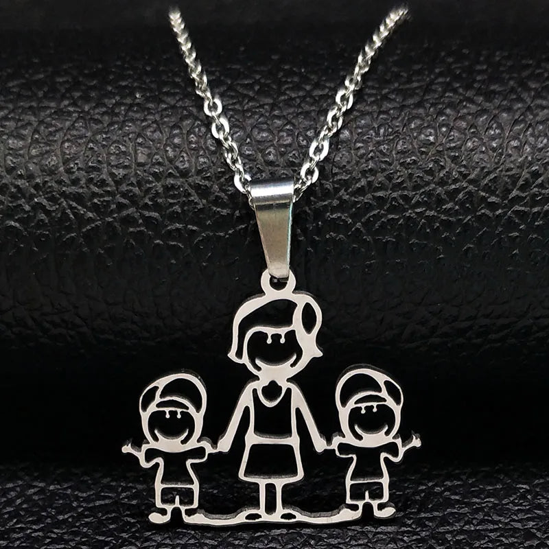Mama Family Stainless Steel Necklace