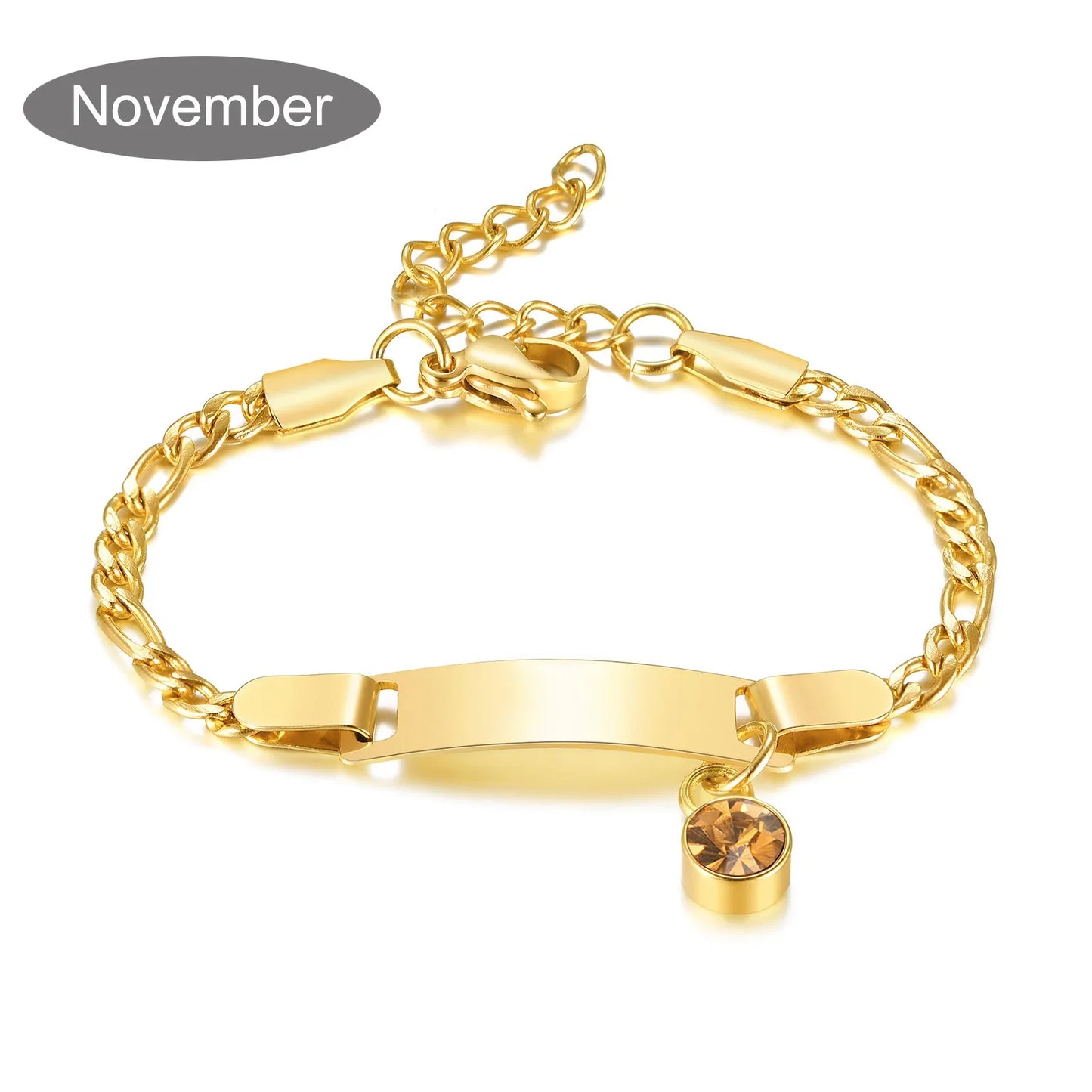 Personalized Birthstone Charm Bracelet – Custom Name & Birthstone Gift for Mom