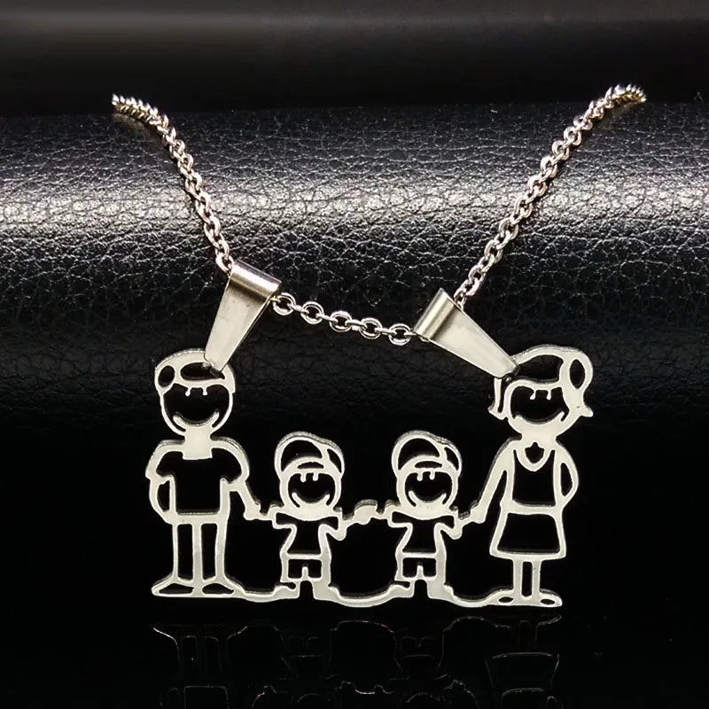 Mama Family Stainless Steel Necklace