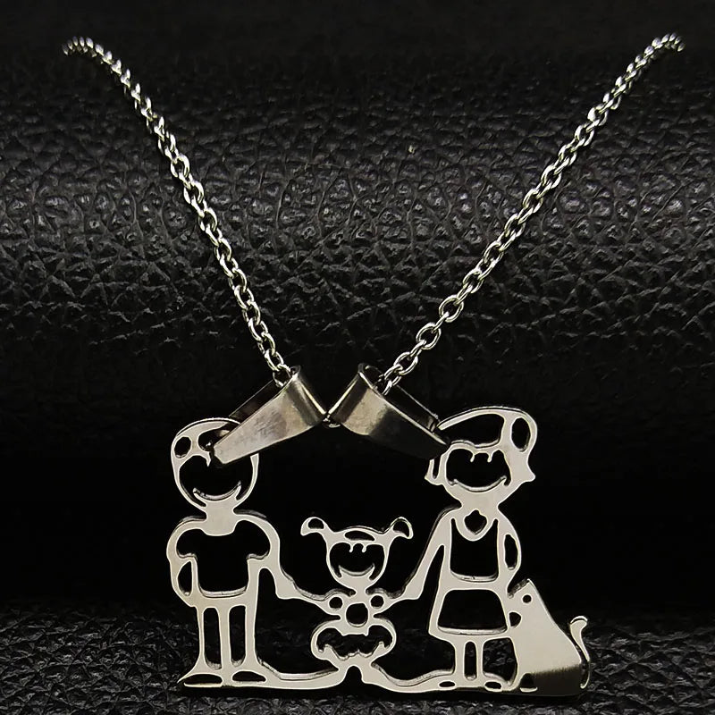 Mama Family Stainless Steel Necklace