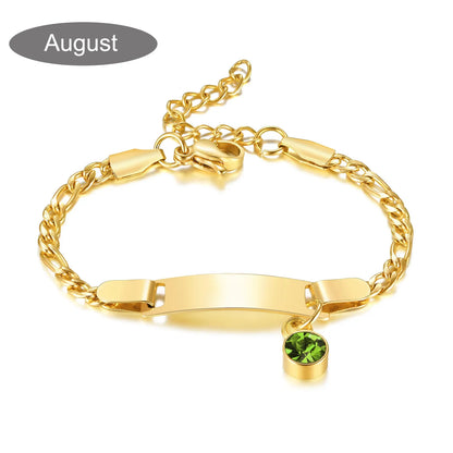 Personalized Birthstone Charm Bracelet – Custom Name & Birthstone Gift for Mom