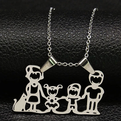 Mama Family Stainless Steel Necklace