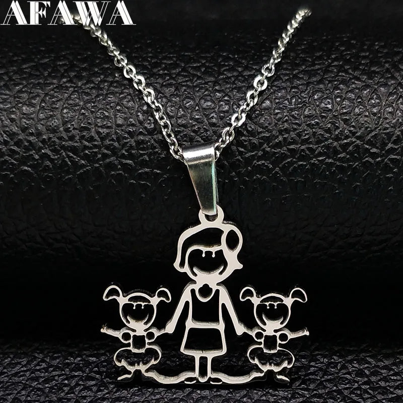Mama Family Stainless Steel Necklace