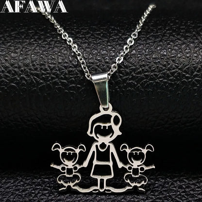 Mama Family Stainless Steel Necklace