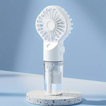 Handheld Misting Fan with Spray - Rechargeable Portable Mini Cooling Fan for Home, Office & Travel