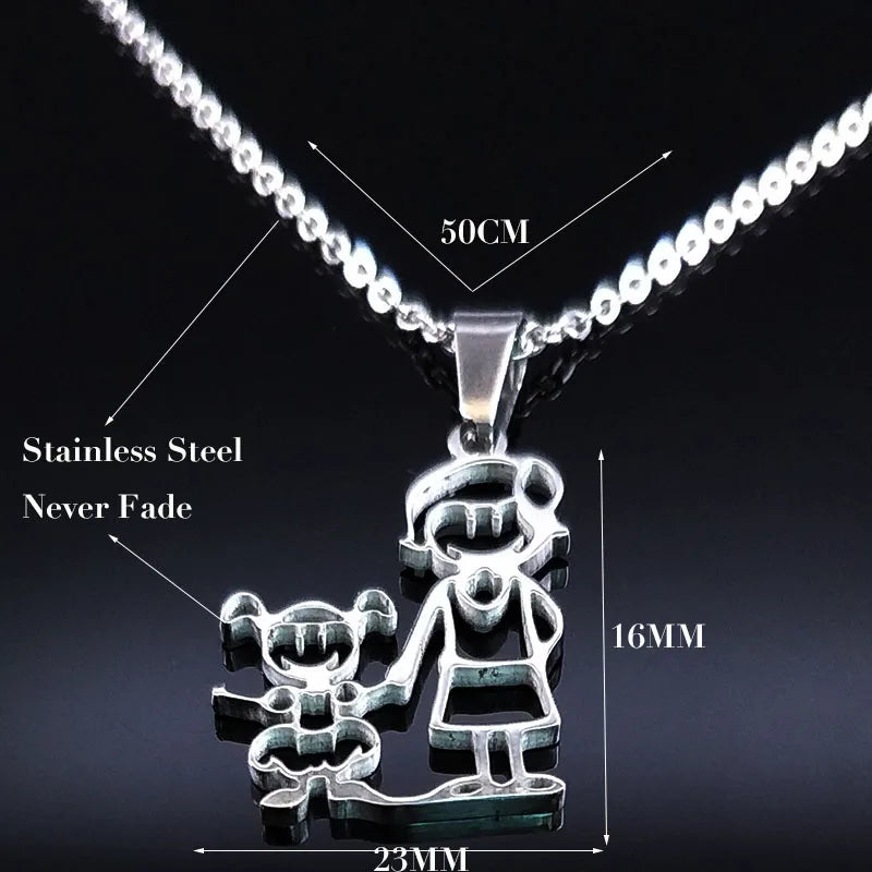 Mama Family Stainless Steel Necklace