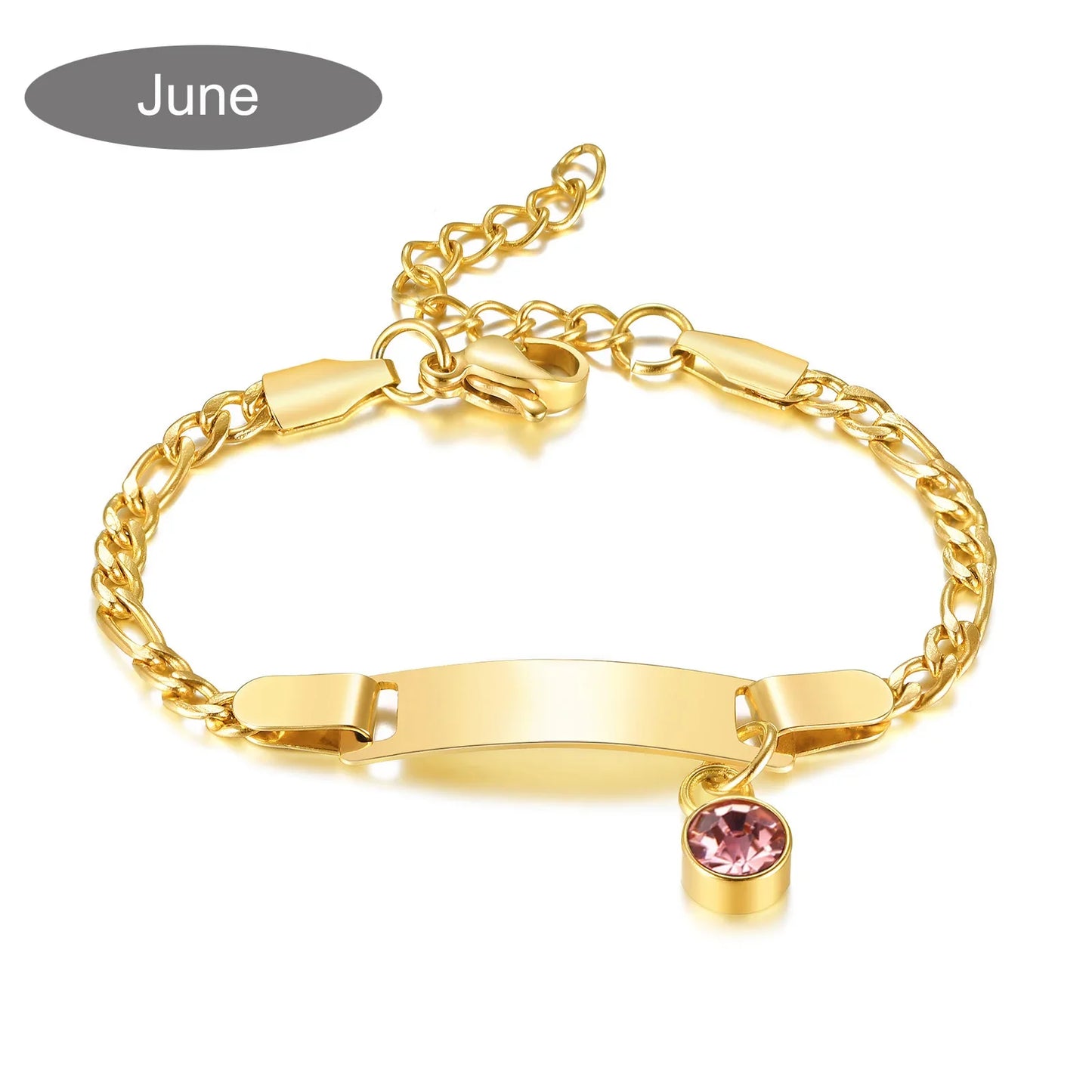 Personalized Birthstone Charm Bracelet – Custom Name & Birthstone Gift for Mom