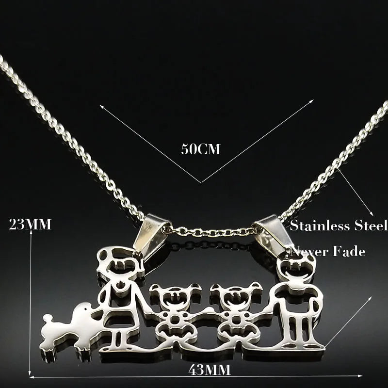 Mama Family Stainless Steel Necklace