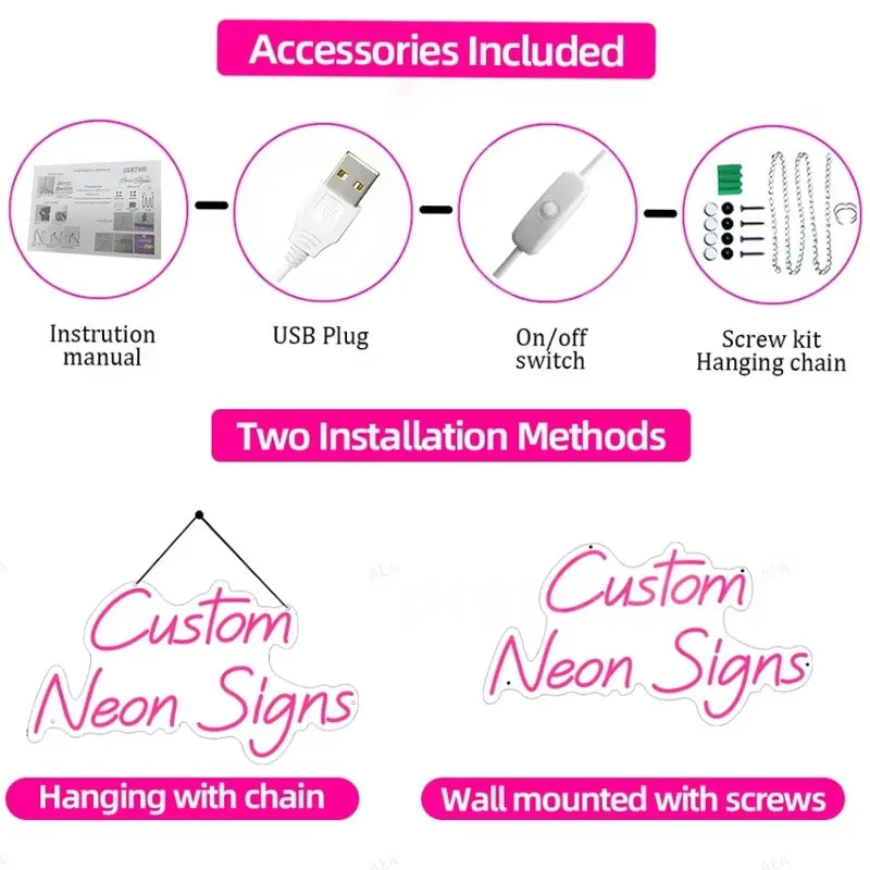 Custom LED Neon Name Sign - Personalized Light for Bedroom, Kids Room & Wall Decor