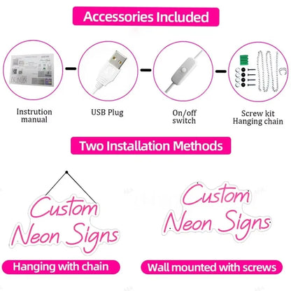 Custom LED Neon Name Sign - Personalized Light for Bedroom, Kids Room & Wall Decor