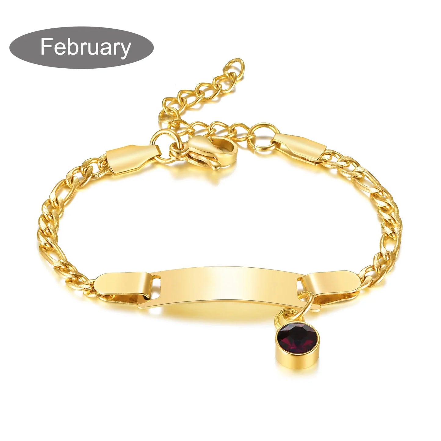 Personalized Birthstone Charm Bracelet – Custom Name & Birthstone Gift for Mom