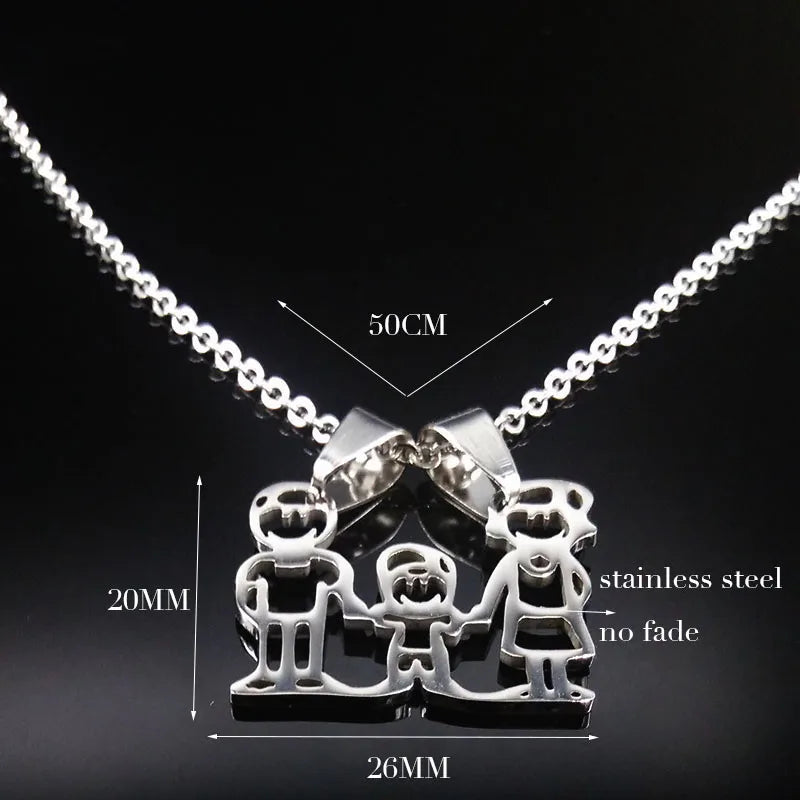 Mama Family Stainless Steel Necklace