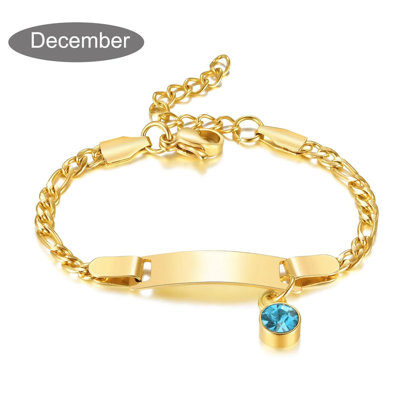 Personalized Birthstone Charm Bracelet – Custom Name & Birthstone Gift for Mom