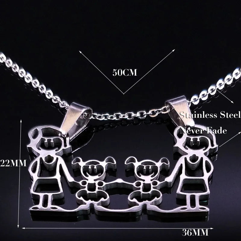 Mama Family Stainless Steel Necklace