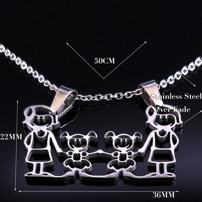 Mama Family Stainless Steel Necklace